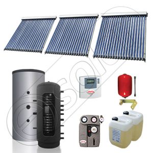 Set panou solar pentru incalzire cu tuburi vidate si puffer, Pachet cu panou solar cu tuburi vidate, Puffer si colectoare solare cu tuburi vidate