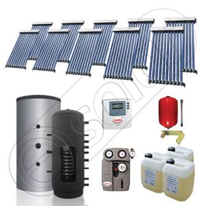 Colectoare solare China cu puffer si un schimbator de caldura, Pachet cu panouri solare pentru incalzire, Puffer si panouri solare Solariss Iunona