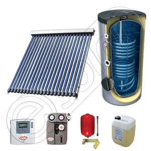 Panou solar ieftine cu boiler bivalent de 150 litri, Pachet cu panou solar cu tuburi vidate, Set panouri solare import China Solariss Iunona