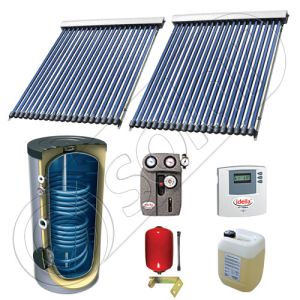 Set panou solar cu tuburi vidate cu boiler cu doua serpentine, Pachet cu panou solar cu tuburi vidate, Panouri cu tuburi vidate si boiler Solariss Iunona