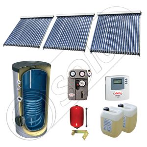 Panouri solare Solariss Iunona, Panou solar China cu tuburi vidate si boiler cu o serpentina, Panouri solare ieftine cu boiler si un schimbator de caldura