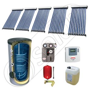 Panouri solare ieftine cu boiler bivalent de 500 litri, Pachet cu panou solar cu tuburi vidate, Set panouri solare import China Solariss Iunona