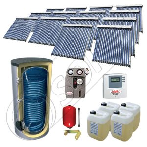 Set panouri solare cu tuburi vidate SIU 14x20-2000.2BM, Panouri cu tuburi vidate cu boiler fabricate in China, Pachet panouri solare si boiler cu doua serpentine 2000 litri