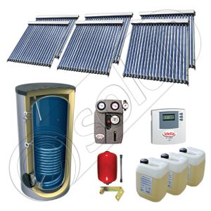 Pachet panouri solare cu tuburi vidate import China, Panouri solare cu tuburi vidate si boiler 1000 litri, Set panouri solare ieftine cu tuburi vidate si boiler SIU 6x20-1000.1BM