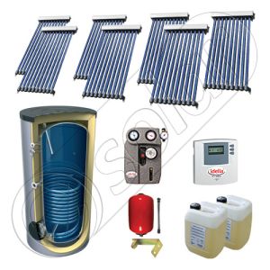 Solariss Iunona pachet panouri solare cu tuburi vidate, Set panouri solare cu tuburi vidate si boiler 750 litri, Pachet panouri solare import China cu tuburi vidate si boiler SIU 7x10-750.1BM