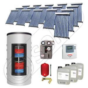 Pachet panouri solare si boiler instant SIU 16x10-1500.80.3BI, Pachet colectoare solare cu boiler instant 1500 litri, Colectoare solare cu tuburi vidate fabricate in China