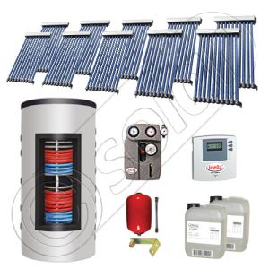Set colectoare solare cu tuburi vidate fabricate in China, Pachete panouri solare si boiler instant SIU 10x10-1000.66.3BI, Seturi colectoare solare cu boiler instant 1000 litri