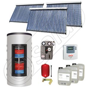 Set colectoare solare cu tuburi vidate fabricate in China, Pachete panouri solare si boiler instant SIU 3x30-1000.66.3BI, Seturi colectoare solare cu boiler instant 1000 litri