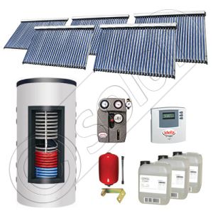 Set colectoare solare cu tuburi vidate fabricate in China, Pachete panouri solare si boiler instant SIU 5x30-1000.66.2BI, Seturi colectoare solare cu boiler instant 1000 litri