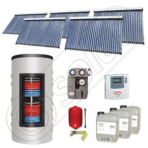 Set colectoare solare cu tuburi vidate fabricate in China, Pachete panouri solare si boiler instant SIU 5x30-1000.66.3BI, Seturi colectoare solare cu boiler instant 1000 litri