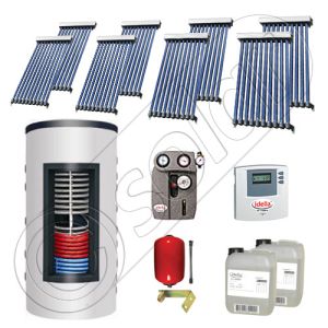 Panouri solare cu tuburi vidate import China, Seturi colectoare solare si boiler instant SIU 8x10-800.43.2BI, Set colectoare solare cu tuburi vidate si boiler instant 800 litri