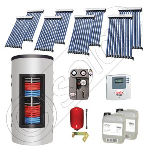 Panouri solare cu tuburi vidate import China, Seturi colectoare solare si boiler instant SIU 8x10-800.43.3BI, Set colectoare solare cu tuburi vidate si boiler instant 800 litri