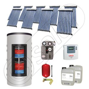 Panouri solare cu tuburi vidate import China, Seturi colectoare solare si boiler instant SIU 9x10-800.43.3BI, Set colectoare solare cu tuburi vidate si boiler instant 800 litri