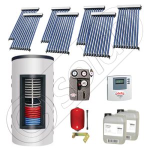 Set colectoare solare cu tuburi vidate si boiler instant 500 litri, Panouri solare cu tuburi vidate import China, Seturi colectoare solare si boiler instant SIU 7x10-500.33.2BI