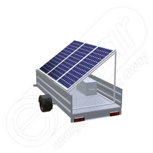 Remorca solara generator fotovoltaic mobil IDELLA Mobile Energy IME 3, cu trei panouri solare IDELLA Power Poly IPP 550W pentru aplicatii agricole sau santiere temporare