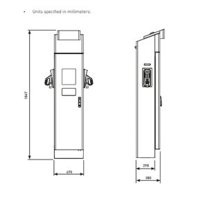 Statie electrica de incarcare rapida 150kW DC pentru masini hibride si electrice cu display touchscreen HDMI 8 " TFT si doua cabluri CHAdeMO si CCS2 pret ieftin 6