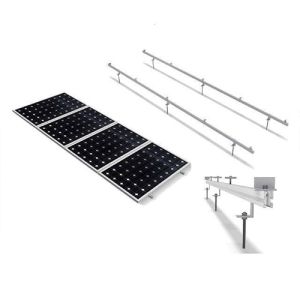 Structura de prindere din aluminiu cu tija pentru 1 panou fotovoltaic 1650/2000 x 1000 (35-50 mm), cu dispunerea pe verticala a modulului pret ieftin 4