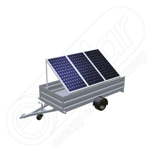 Remorca solara generator fotovoltaic mobil IDELLA Mobile Energy IME 3, cu trei panouri solare IDELLA Power Poly IPP 550W pentru aplicatii agricole sau santiere temporare