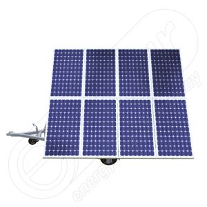 Instalatie fotovoltaica mobila montata pe remorca auto cu o singura axa IDELLA Mobile Energy IME 8, pentru santiere temporare sau aplicatii agricole, cu 8 panouri solare IDELLA Power Poly IPP 550W