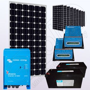 Sistem solar fotovoltaic stand alone cu invertor IPM200Wx10-3000W-VIC40MPPTx2-205Ahx2