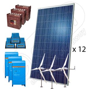 Kit hibrid off-grid cu turbine eoliene 5000W-Hi-MTT