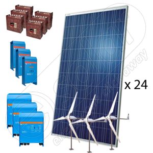 Kituri fotovoltaice hibride cu eoliene 23000W-Hi-QTT