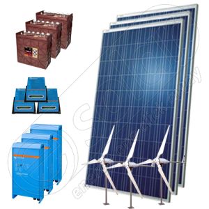 Kituri solare hibride off-grid cu eoliene 3000W-Hi-MTT