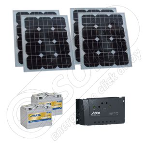 Kit electric fotovoltaic pentru camping 12V 400Wh