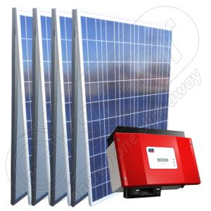 Kit fotovoltaic monofazat on-grid 2 kW cu invertor SMA pentru productie de curent electric