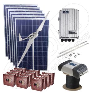 Kit hibrid monofazat eolian si fotovoltaic cu 5kW media zilnica anuala si productie de energie de 3kW cu montaj inclus