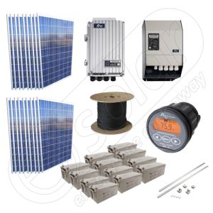 Kit la cheie cu panouri fotovoltaice independente 4.5kW putere instalata si acumulatori GELKit la cheie cu panouri fotovoltaice independente 4.5kW putere instalata si acumulatori GEL