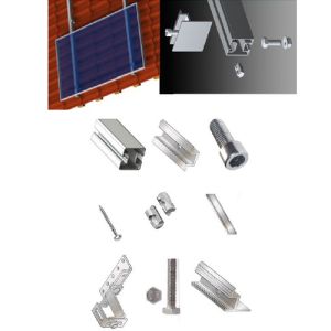 Kit structura de prindere panouri fotovoltaice 1kW putere instalata pentru acoperis inclinat din tabla sau tigla