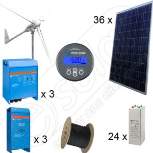 Kituri solare si eoliene hibride cu montaj inclus putere instalata 9kW PV si 6kW EOL