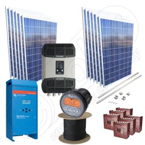 Sistem fotovoltaic complet la cheie de 3kW putere instalata si capacitate stocare in baterii solare de 15 kW