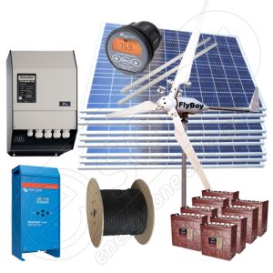 Sisteme hibride off-grid la cheie cu panouri solare de 2.25kW putere instalata si turbine eoliene de 600W