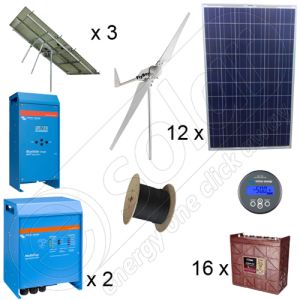 Sisteme monofazate hibride solare fotovoltaice de 3kW plus eoliana de 3kW putere instalata cu montaj la cheie inclus