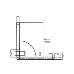 Brate duble 100 cm la 90° IDLSTPIB 100.3 pentru stalpi de iluminat fotovoltaic solar pe drumuri publice pret ieftin