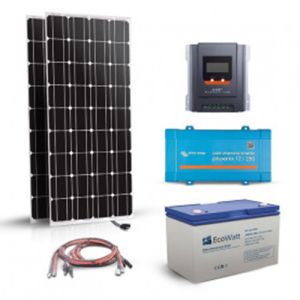 Kit fotovoltaic autonom 360W, 12V 230V stocare, 1800Wh cu doua panouri solare monocristaline 180W 12V, un regulator de incarcare MPPT, un invertor sinus pur si un acumulator solar plumb-carbon 150Ah 12V pret ieftin