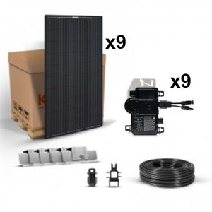 Kit fotovoltaic usor de montat 2880W 230V pentru autoconsum cu 9 microinvertoare si 9 panouri solare monocristaline 320W 24V  pret ieftin