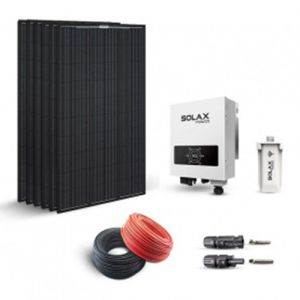 Kit solar 1920W pentru autoconsum cu productie mare de energie, 6 panouri fotovoltaice monocristaline, un invertor solar central si o antena WIFI pentru control de la distanta pret ieftin