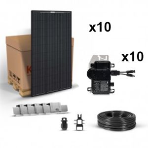 Kit solar pentru autoconsum 3100W 230V cu 10 panouri fotovoltaice monocristaline 310W 24V si 10 microinvertoare pret ieftin