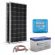 Kit solar pentru sistemele off-grid cu 2 panouri fotovoltaice monocristaline 100W 12V, un regulator de incarcare MPPT 15A si un acumulator solar 100Ah 12V pret ieftin
