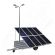 Generator solar mobil pentru santiere temporare sau aplicatii agricole IDELLA Mobile Energy IME 8 montat pe o remorca auto pe o singura axa, cu 8 module fotovoltaice, un stalp pentru iluminat si 3 lampi solare cu LED