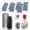 Puffer bivalent de 500 litri si panouri solare ieftine, Pachet cu panou solar cu tuburi vidate, Instalatii solare pentru incalzire Solariss Iunona