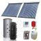 Puffer bivalent de 400 litri si panouri solare ieftine, Pachet cu panou solar cu tuburi vidate, Instalatii solare pentru incalzire Solariss Iunona