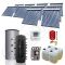 Puffer bivalent de 1500 litri si panouri solare ieftine, Pachet cu panou solar cu tuburi vidate, Instalatii solare pentru incalzire Solariss Iunona