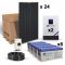 Kit solar autonom 7440W cu 24 panouri solare monocristaline 320W 24V Full Black, 8 acumulatori cu gel 200Ah 12V, 2 invertoare hibride MPPT 48V 80A si intregul set de cabluri pret ieftin